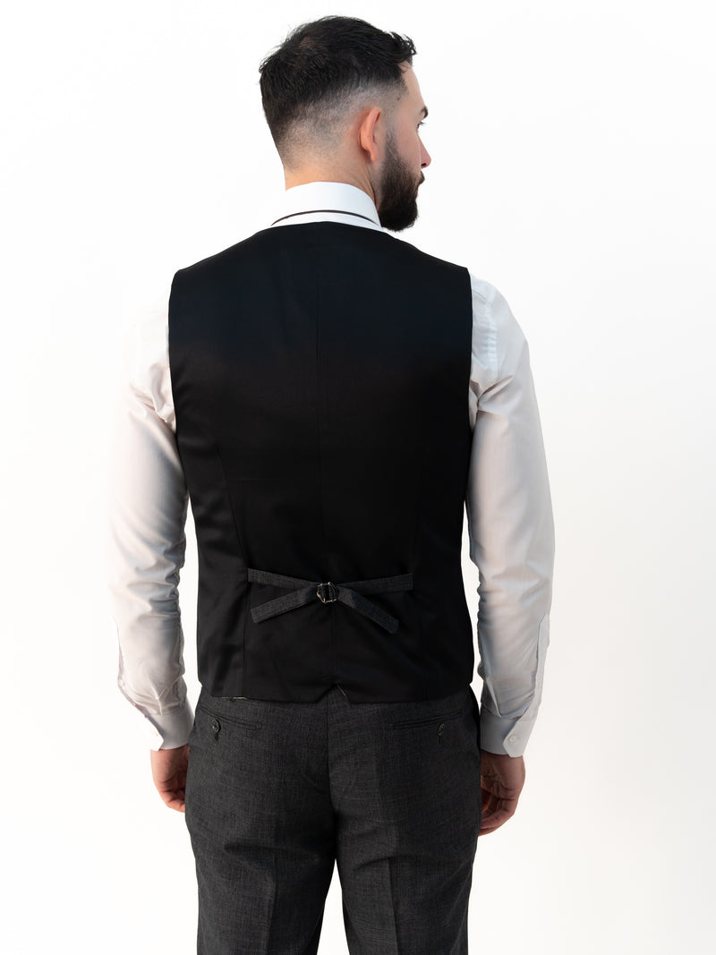 Paolo Charcoal Double Breasted Three Piece Suit