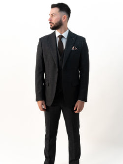 Paolo Charcoal Double Breasted Three Piece Suit