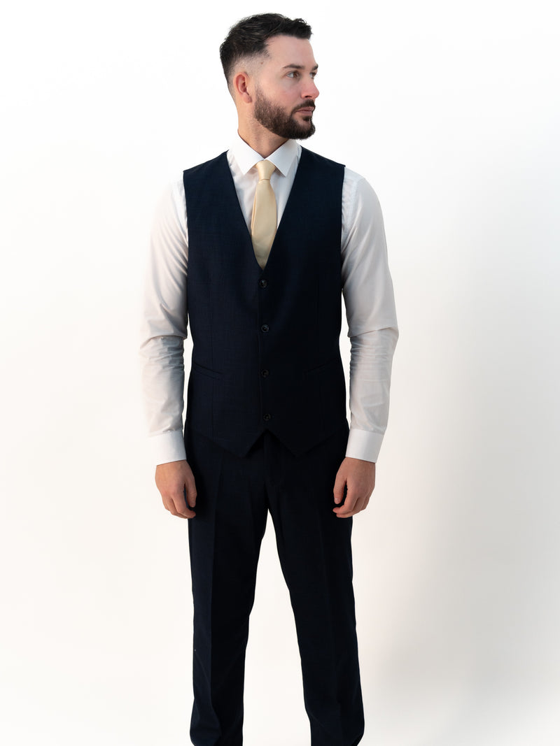 Paolo Navy Blue Double Breasted Three Piece Suit