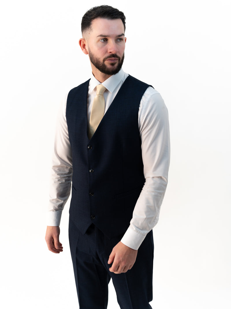 Paolo Navy Blue Double Breasted Three Piece Suit