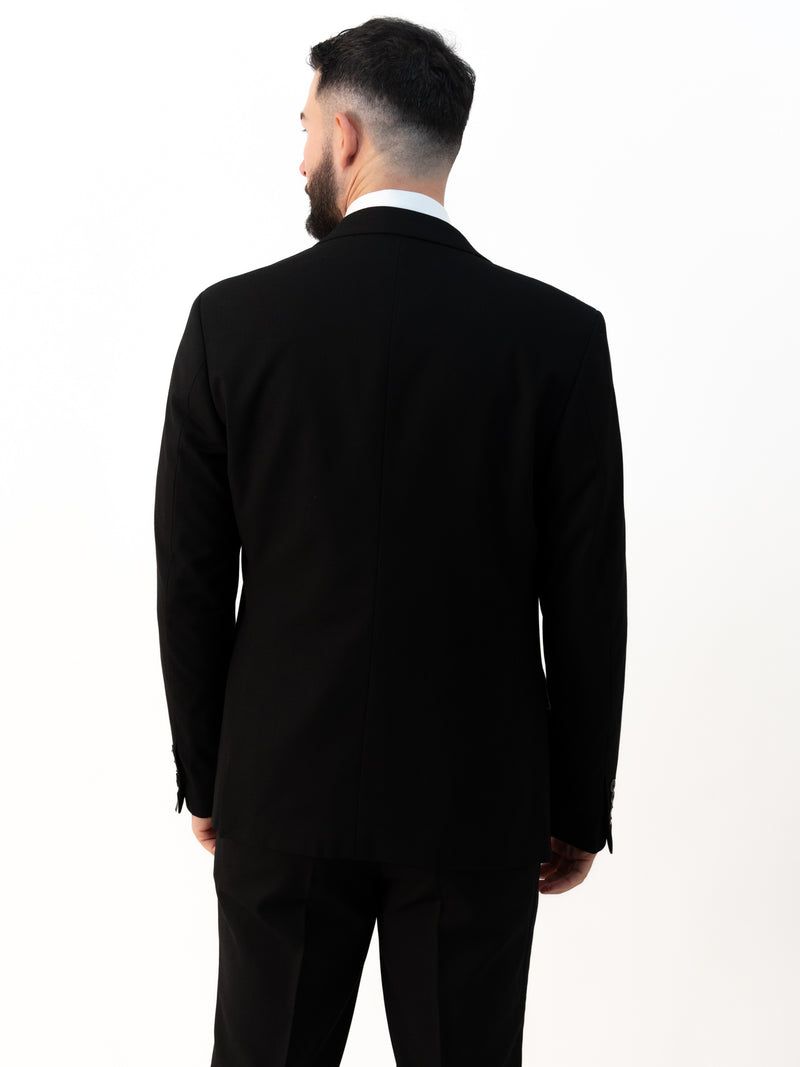 Paolo Black Double Breasted Three Piece Suit