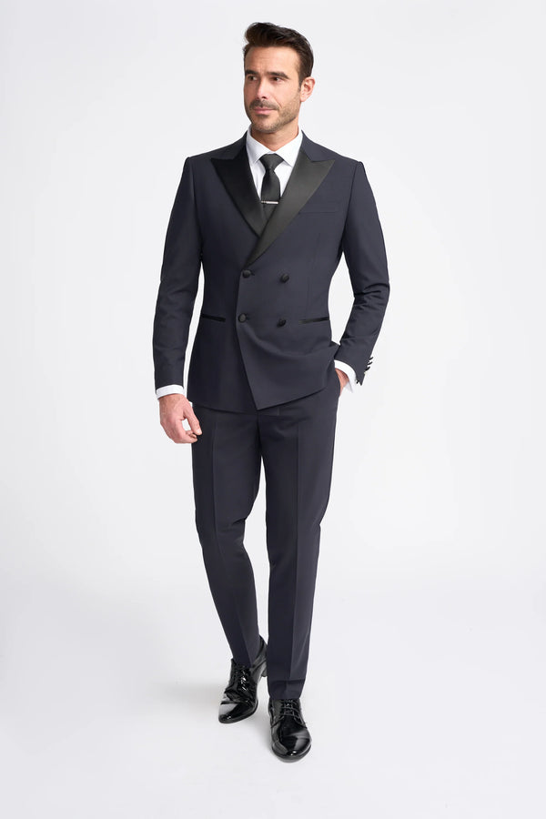 Aspen Midnight Navy Double Breasted Two Piece Suit