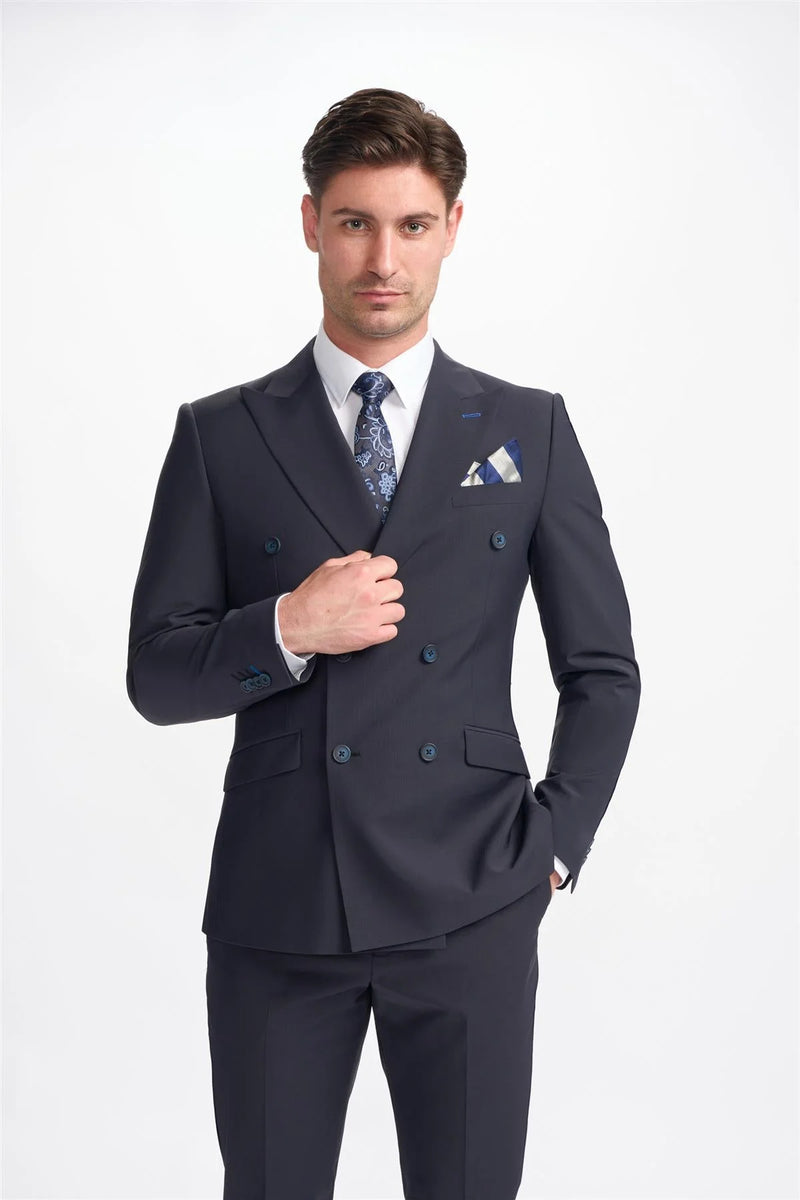 Bond Midnight Navy Double Breasted Two Piece Suit