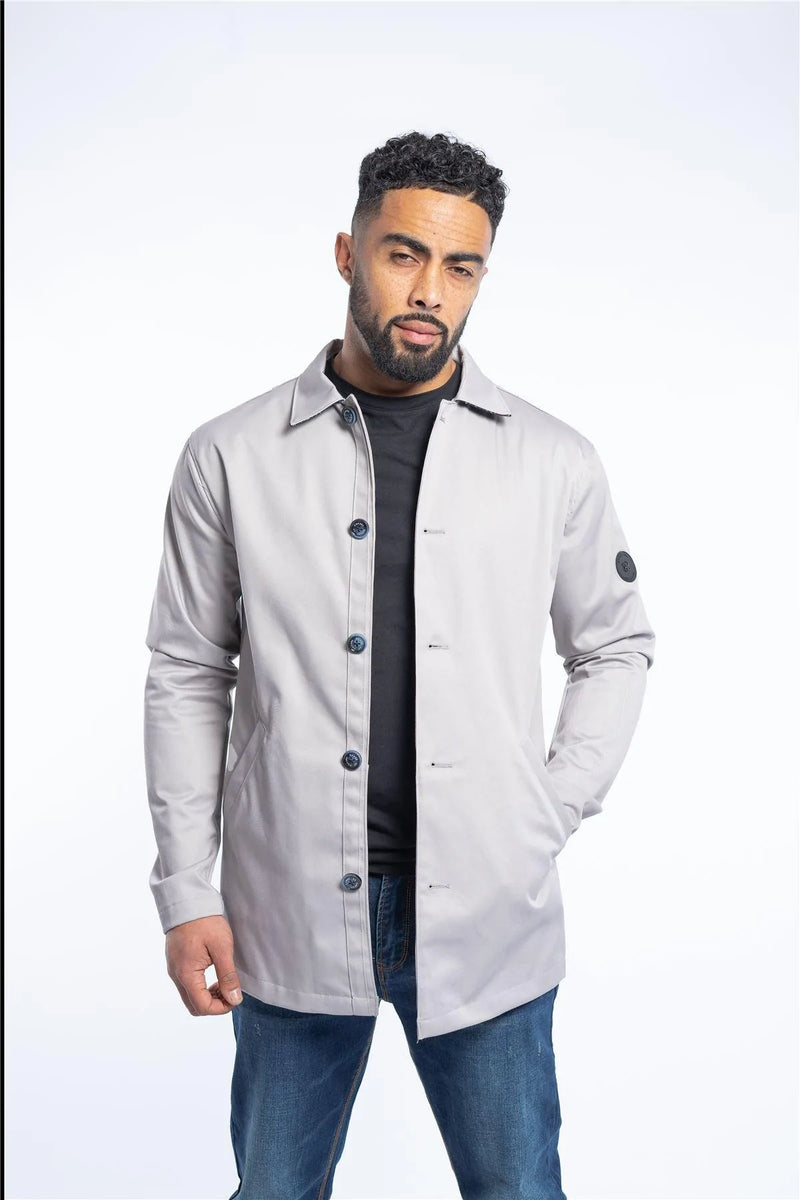 * Mid Length Light Weight Smart Casual Formal Coat Button Down  * Collar Neck Details, Available In A Choice Of Sand Or Navy  * Made From Premium Water Resistant Fabrics Ideal For All Seasons  * 2 Side Slip Pockets & Internal Zipped & Slider Pocket  * Many More Styles & Colours Available in Store!     Material: 100% Polyester