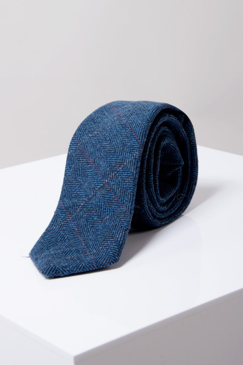 Dion Blue Wedding Tie - Mens Tweed Suits