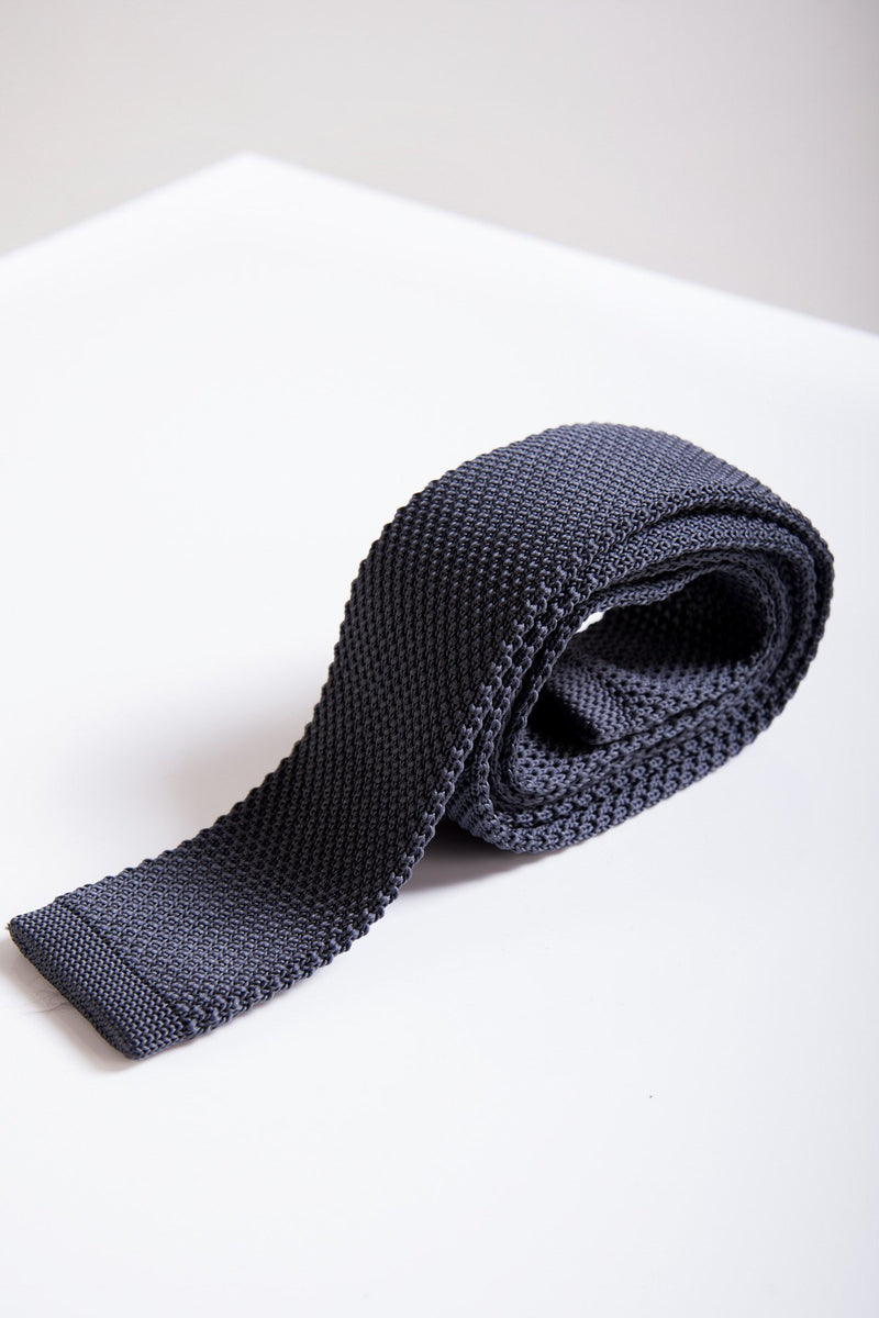 Grey Knitted Ties | Wedding Ties & Accessories | Mens Tweed Suits 