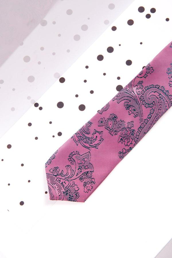 Childrens Pink Paisley Print Tie - Mens Tweed Suits