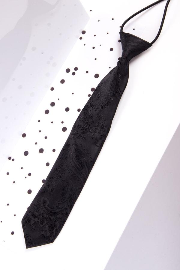 Childrens Black Paisley Print Tie - Mens Tweed Suits