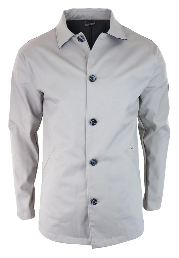 * Mid Length Light Weight Smart Casual Formal Coat Button Down  * Collar Neck Details, Available In A Choice Of Sand Or Navy  * Made From Premium Water Resistant Fabrics Ideal For All Seasons  * 2 Side Slip Pockets & Internal Zipped & Slider Pocket  * Many More Styles & Colours Available in Store!     Material: 100% Polyester