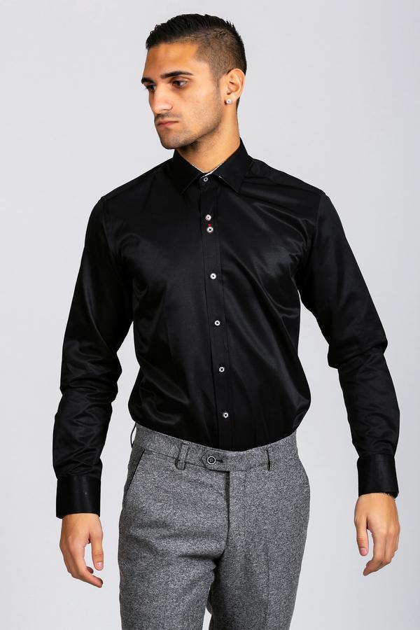 Mens Black Long Sleeve Wedding Shirt | Mens Tweed Suits | Marc Darcy Suits