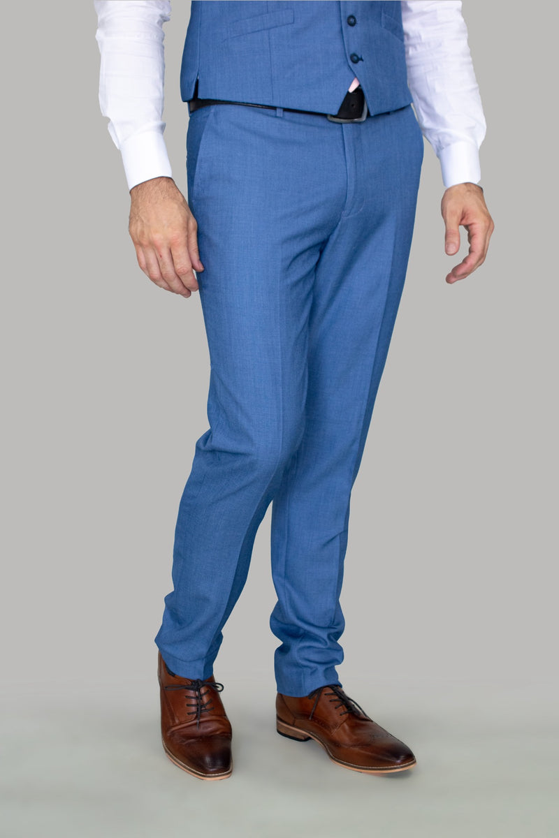 Men's Slim Fit Formal Suit 3 Piece Wedding Business Blue Jay Suit RRP £  219.97