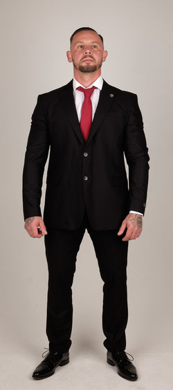 • Mens 3 Piece Smart Formal Occasional Suit Finished in Classic Black • This Suit Comes Complete With Waistcoat, Trousers & Blazer Jacket! • Perfect Suit To Be Worn For Any Smart Formal Occasion Such As Weddings, Proms, Parties, Work or Even Funerals • Tailored Fit (in between slim & regular fit), True To Size - Party Wear | Office Wear