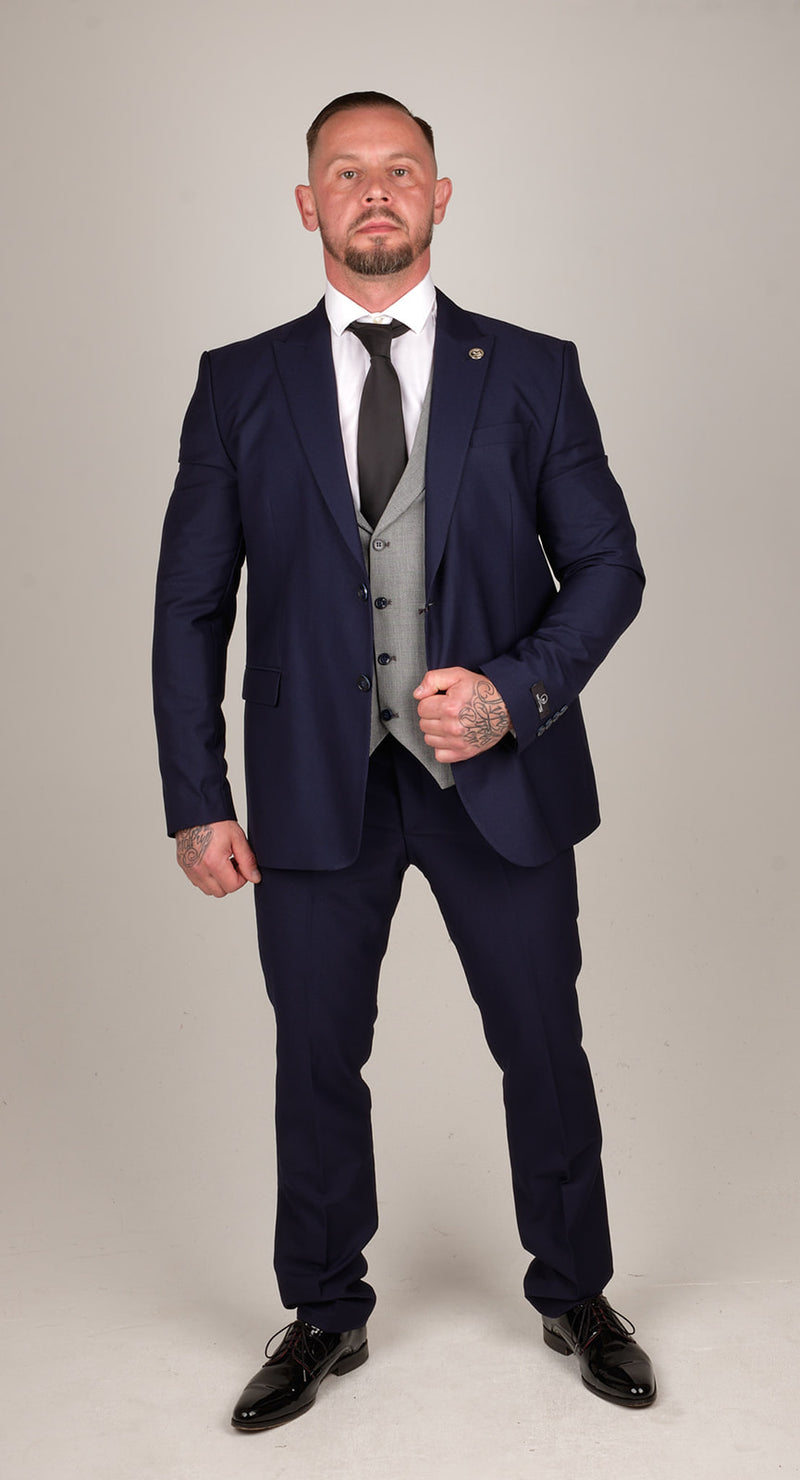 Mens Blue 3 Piece Suit | Wedding Suit | Mens Tweed Suits | Office Wear