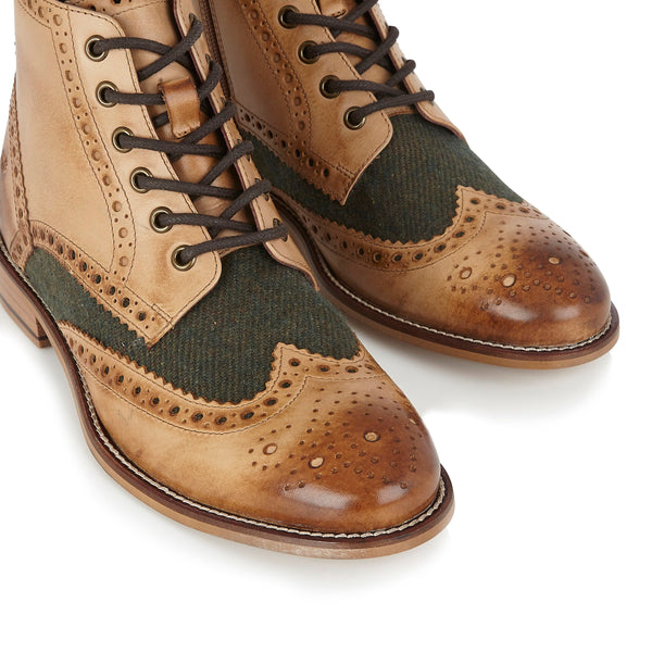 London Brogues Gatsby Boots | Mens Tweed Boots | Mens Tweed Suits