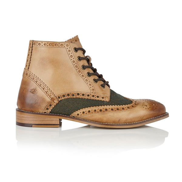 London Brogues Gatsby Boots | Mens Tweed Boots | Mens Tweed Suits