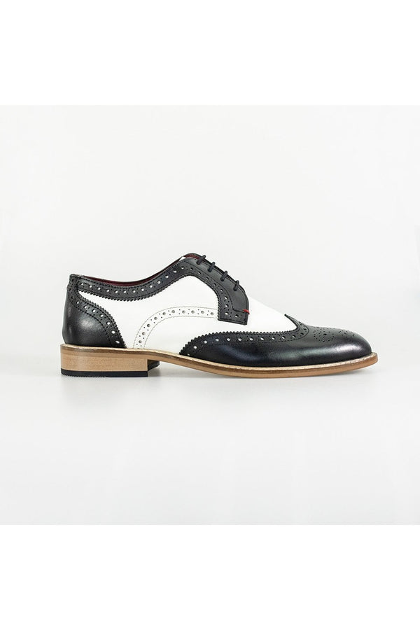 Add the finishing touch to your outfit ensemble with the Cavani Gatsby Shoes in black and white colour.  :- Mens And Boys Shoes
