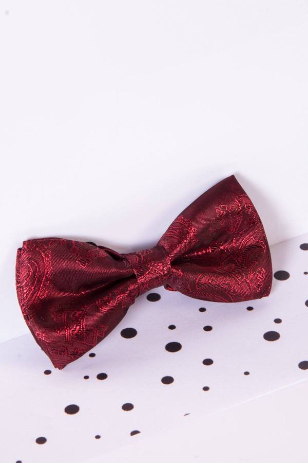 Childrens Wine Paisley Print Bow Tie - Mens Tweed Suits