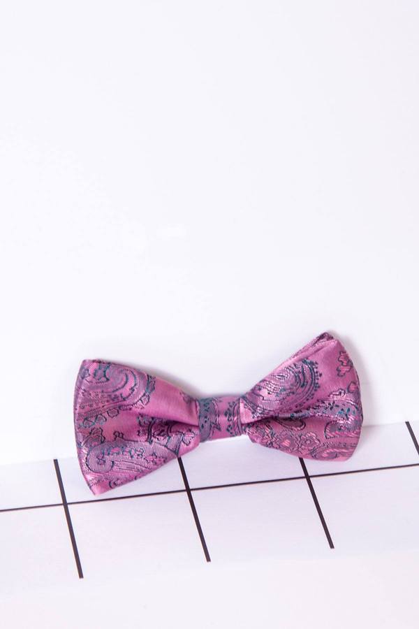 Childrens Pink Paisley Print Bow Tie - Mens Tweed Suits