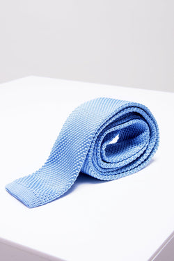 Sky Blue Knitted Bow Ties | Wedding Ties & Accessories | Mens Tweed Suits