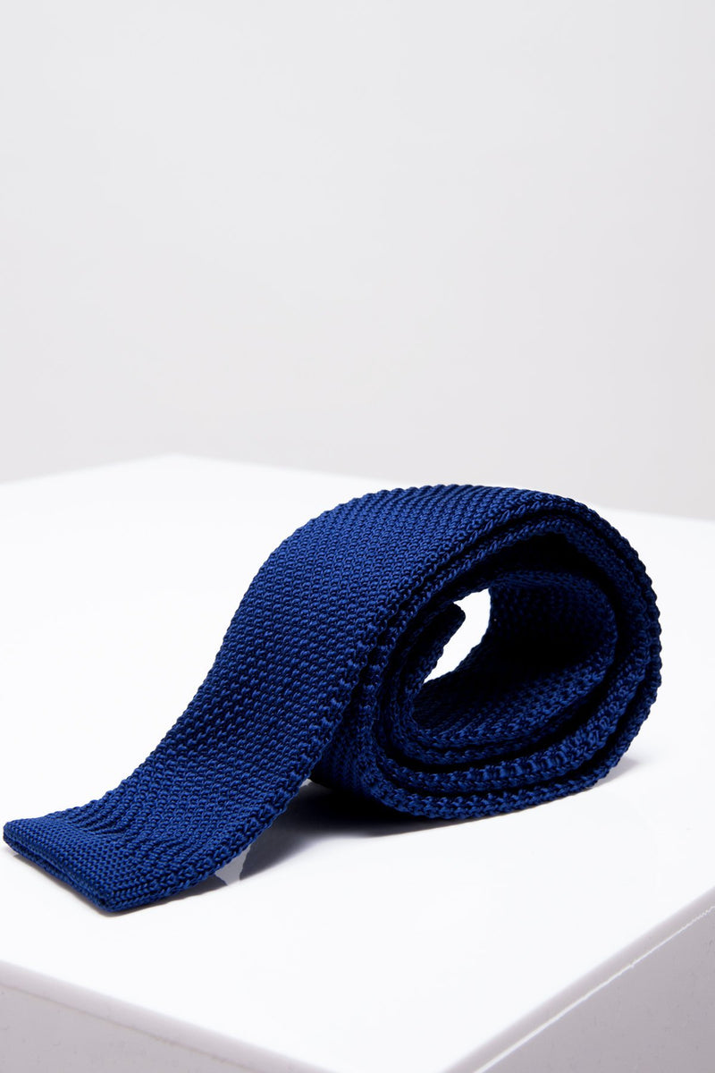 Royal Blue Knitted Tie | Wedding Ties & Accessories | Mens Tweed Suits