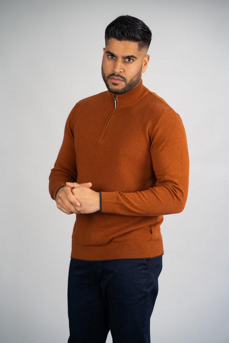 Layer your look with our new Cavani Half Zip knit. - Party Wear | Office Wear | Jumper