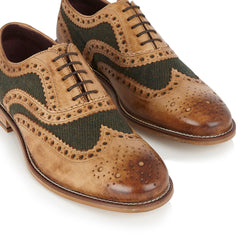 Green Tweed Brogue Shoe | London Brogues | Mens Tweed Suits | Mens And Boys Shoes :- Mens Brogue Shoes
