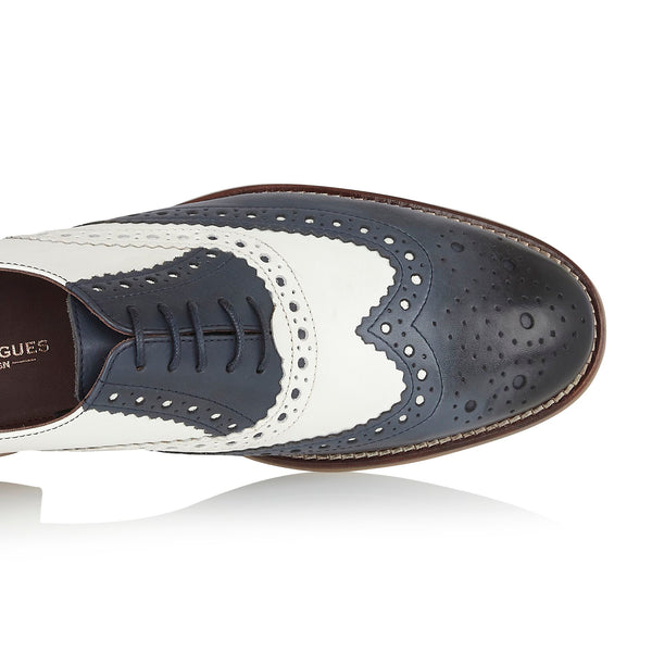 Navy and White Brogue Shoes | London Brogues | Mens Tweed Suits | Mens And Boys Shoes | Mens Brogue Shoes