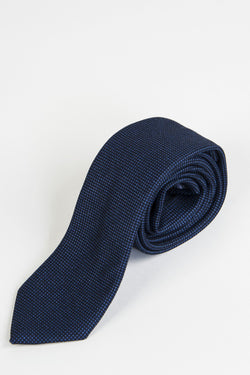 Callum Navy Birdseye Tie - Mens Tweed Suits