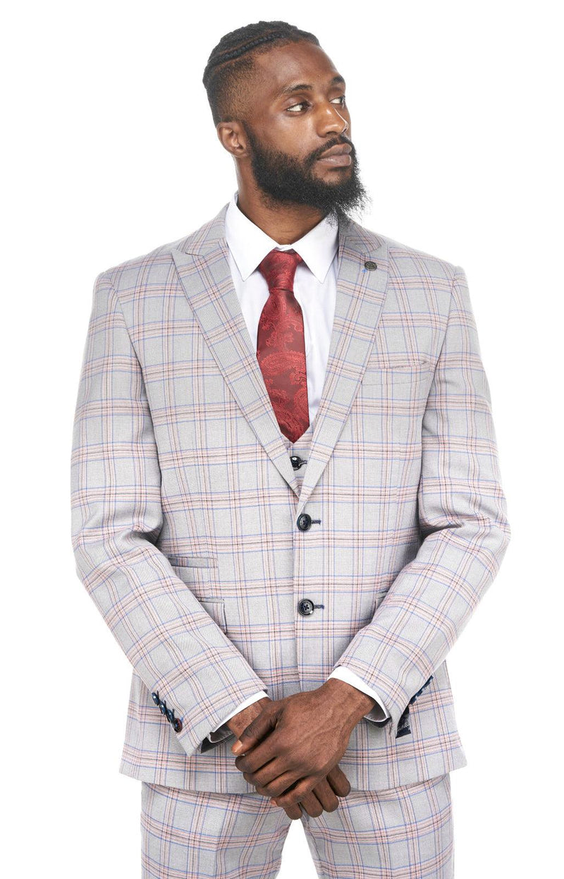 Buy Arrow Men Grey Check Patterned Weave Body Tailored Fit Three Piece Suit  - NNNOW.com