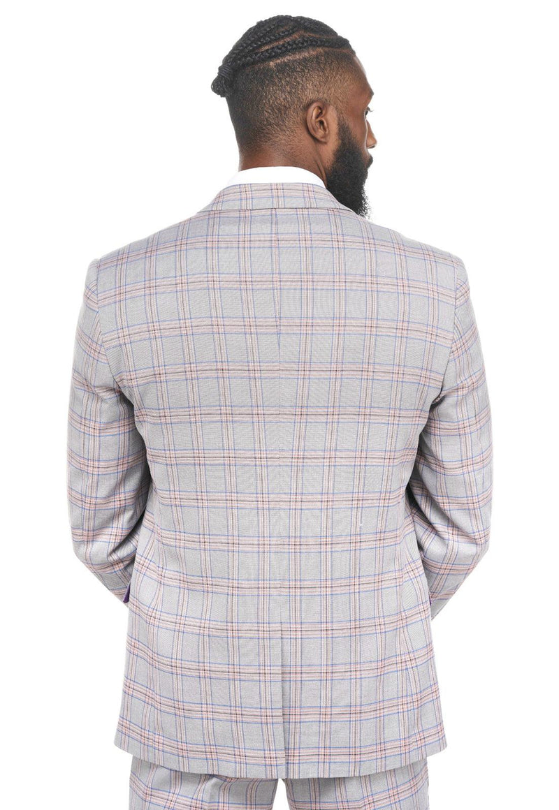 Alvin Grey Pink Check Wedding Suit | Marc Darcy Suits | Mens Tweed Suits | Marc Darcy Alvin Suit | Office Wear | Check Suit | Office Wear