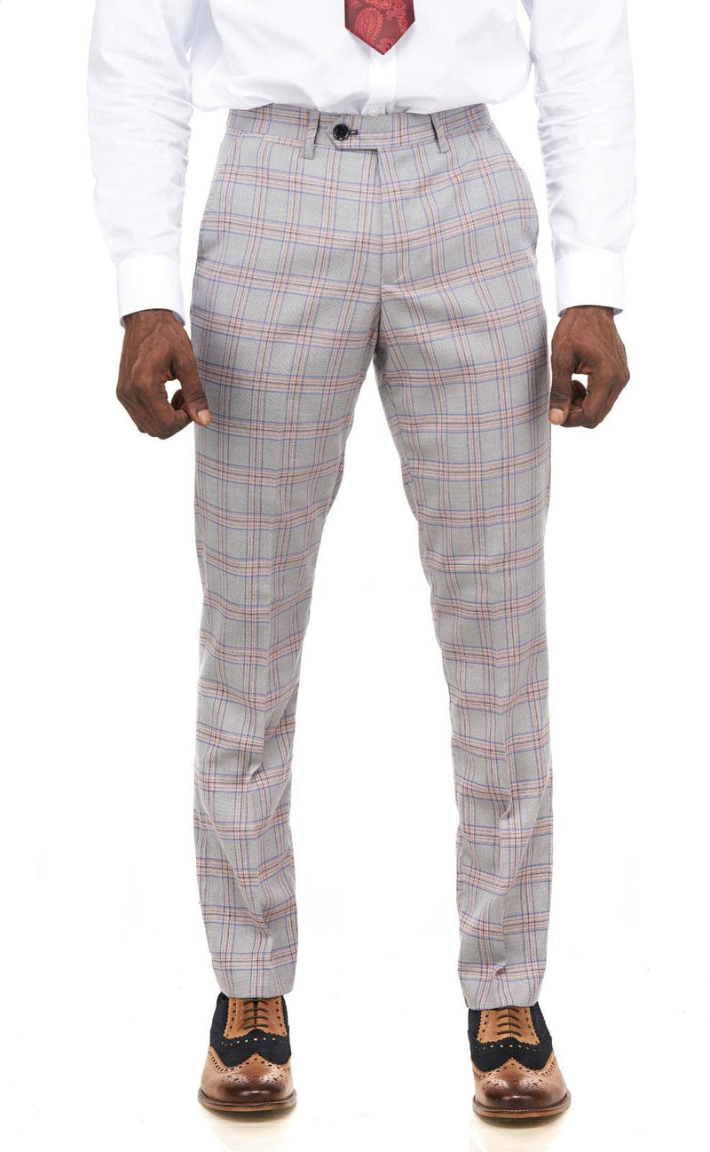 Alvin Grey Pink Check Wedding Suit | Marc Darcy Suits | Mens Tweed Suits | Marc Darcy Alvin Suit | Office Wear