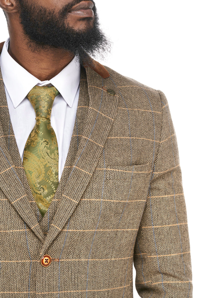 Brown Tweed Wedding Suits | Mens Tweed Suits | Marc Darcy Menswear | Marc Darcy DX7 Suit | Check Suit | Wedding Wear | Office Wear