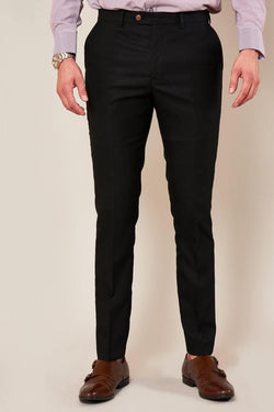 Max Black Skinny Fit Trousers | Marc Darcy - Mens Tweed Suits