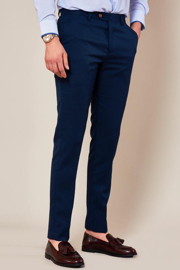 Max Royal Blue Skinny Fit Wedding Trousers | Marc Darcy - Mens Tweed Suits