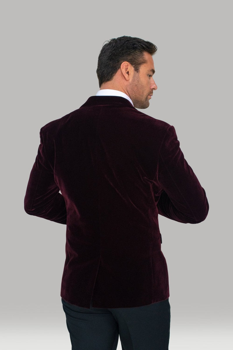 The classic Cavani Rosa Velvet Blazer is now available in a luxurious deep burgundy colour . You will surely make an entrance whilst wearing this stunning jacket. Also available - Black Satin Bow Tie and Formal Shirt. Style Rosa Blazer Material 100% Polyester Colour Wine Fitting Slim Fit Buttons 2 Internal pockets 2 Vents 1 Lapel Pin No
