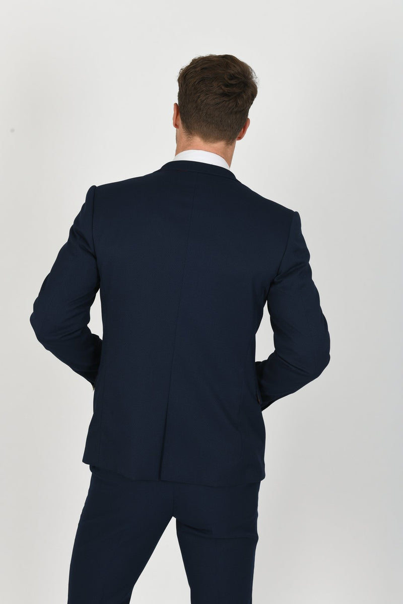 Max Royal Blue Blazer with Contrast Buttons | Marc Darcy - Mens Tweed Suits | Wedding Wear | Office Suit | Check Suit