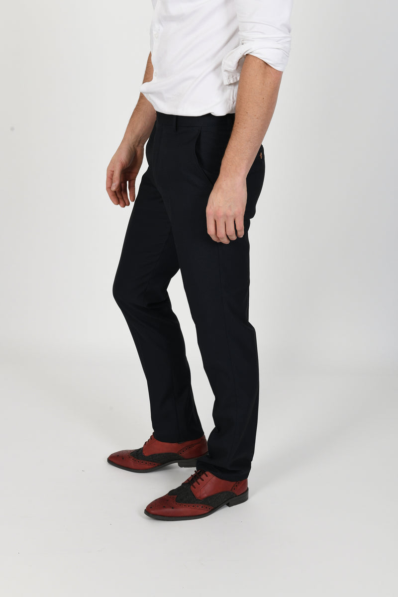 Max Plain Navy 3 Piece Suit - Mens Tweed Suits | Office Wear | Wedding Wear | Office Wear | Check Trouser