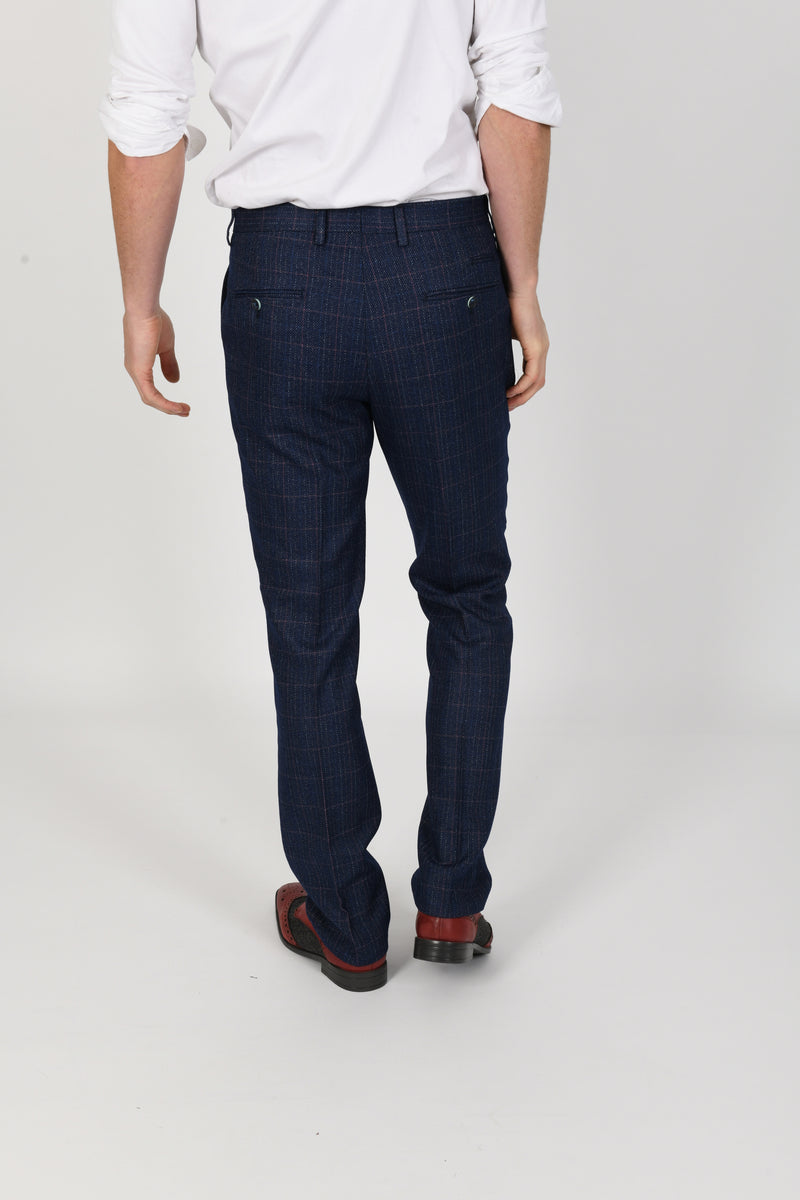 Harry Indigo Check Tweed Peaky Blinder Suit - Mens Tweed Suits