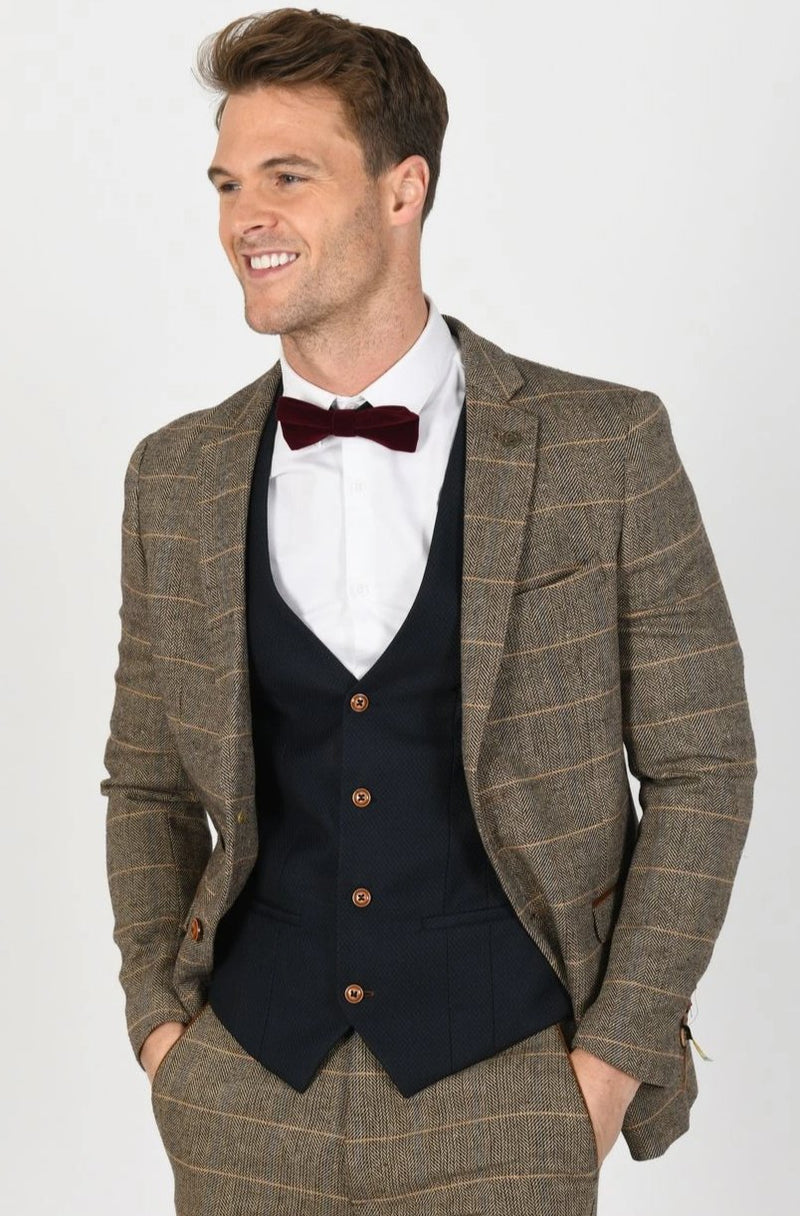 Brown Tweed Wedding Suits | Mens Tweed Suits | Marc Darcy Suits | Check Suit | Wedding Wear | Office Wear