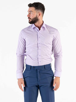 Our stylish classic shirt in lilac is a tailoring staple. Its crafted from breathable fabric to ensure all day comfort. Pair yours with formal trousers and a blazer for an effortless look.     Features:  Classic fit Spread collar Single cuff Full button fastening to the front Long sleeve