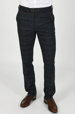 Blue Tweed Trouser  | Mens Tweed Trousers | Marc Darcy Menswear