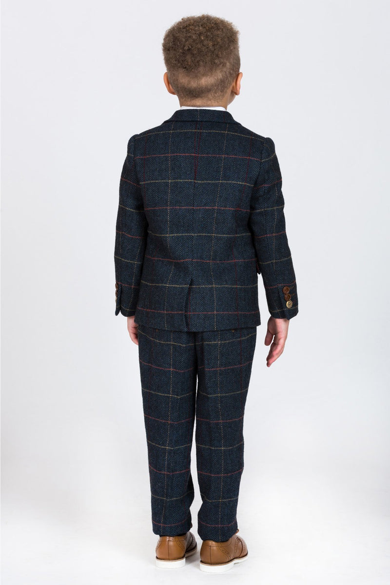 Boys Navy Blue Tweed Suits | Boys Tweed Suits | Marc Darcy Suits | Mens Tweed Suits